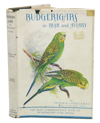 Stock ID 10565 Budgerigars in bush and aviary. Neville W. Cayley