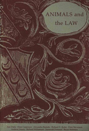 Stock ID 11333 Animals and the Law: a review of animals and the State. Ann Datta