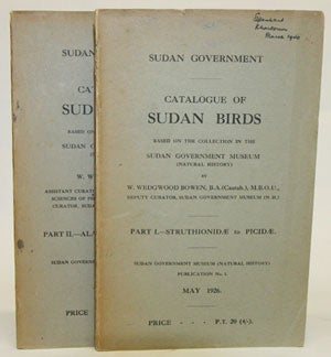 Stock ID 12085 Catalogue of Sudan birds, based on the Collection in the Sudan Government Museum...