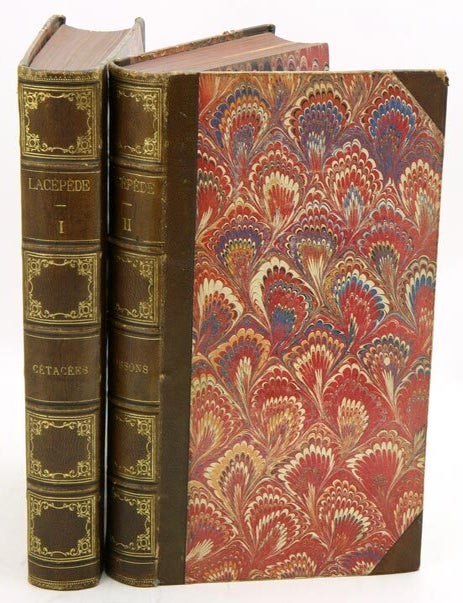 Stock ID 12579 Histoire naturelle de Lacepede comprenant les cetaces, les quadrupedes ovipares, les serpents et les poissons. Nouvelle edition precedee de L'eloge de Lacepede par Cuvier avec des notes et la nouvelle classification de M. A.-G. Desmarest. Comte de Lacepede.