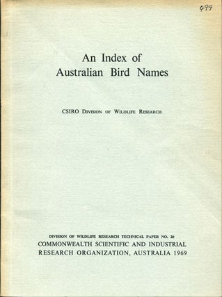 Stock ID 13237 An index of Australian bird names. CSIRO