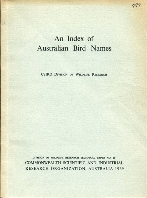 Stock ID 13237 An index of Australian bird names. CSIRO.