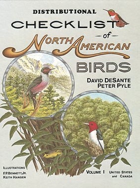 Stock ID 13291 Distributional checklist of North American birds, Volume one: United States and...