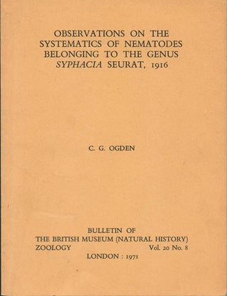 Stock ID 13452 Observations on the systematics of nematodes belonging to the genus Syphacia...