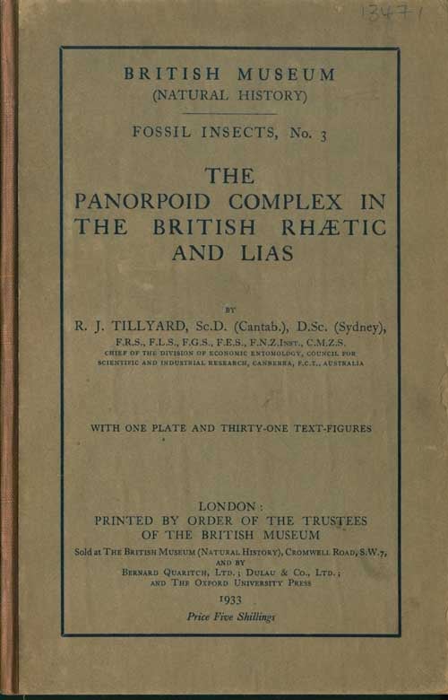 Stock ID 13471 The Panorpoid complex in the British Rhaetic and Lias. R. J. Tillyard.