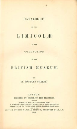 Catalogue of the Limicolae in the Collection of the British Museum.