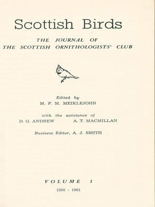 Scottish birds: the journal of the Scottish Ornithologists Club, volumes one to eight.