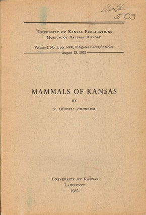 Stock ID 19016 Mammals of Kansas. E. Lendell Cockrum