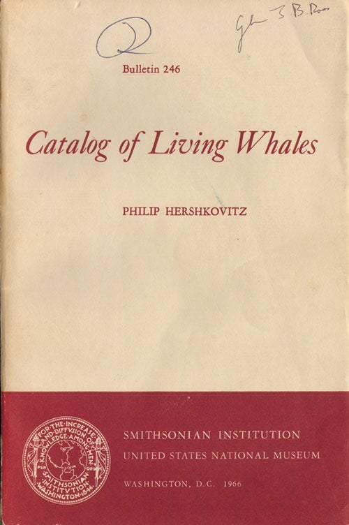 Stock ID 19071 Catalog of living whales. Philip Hershkovitz.