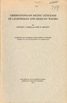 Stock ID 19142 Observations on Pacific Cetaceans of Californian and Mexican waters. Kenneth S....
