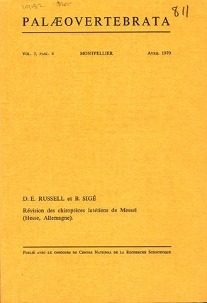 Stock ID 19182 Révision des chiroptères lutétiens de Messel (Hesse, Allemagne). D. E. et B....