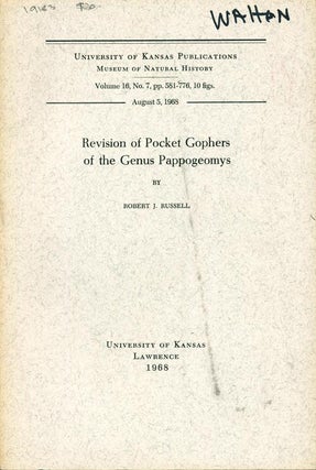 Stock ID 19183 Revision of pocket gophers of the genus Pappogeomys. Robert J. Russell