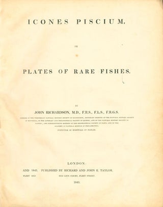 Icones piscium, or plates of rare fish.