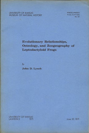Stock ID 25938 Evolutionary relationships, osteology, and zoogeography of Leptodacryloid frogs....