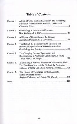 Contributions to the history of Australasian ornithology [volume one].
