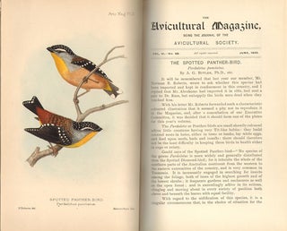 The Avicultural magazine. Being the journal of the Avicultural Society for the study of foreign and British birds.