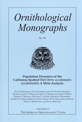 Population dynamics of the California spotted owl (Strix occidentalis occidentalis): a meta-analysis. Franklin. Alan B.