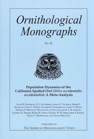 Stock ID 28631 Population dynamics of the California spotted owl (Strix occidentalis occidentalis): a meta-analysis. Franklin. Alan B.