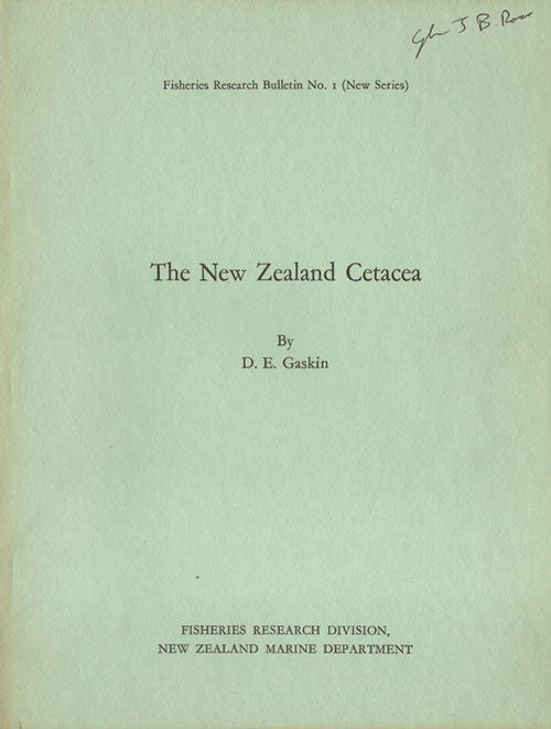 Stock ID 31934 The New Zealand Cetacea. D. E. Gaskin.