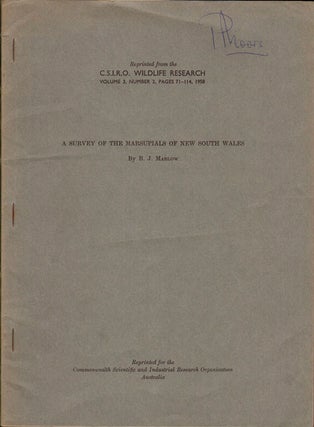 Stock ID 33325 A survey of the marsupials of New South wales. B. J. Marlow
