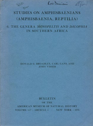 Stock ID 36251 Studies on Amphisbaenians (Amphisbaenia, Reptilia), part six: the genera...