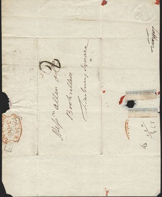Autograph letter signed and dated 1820.