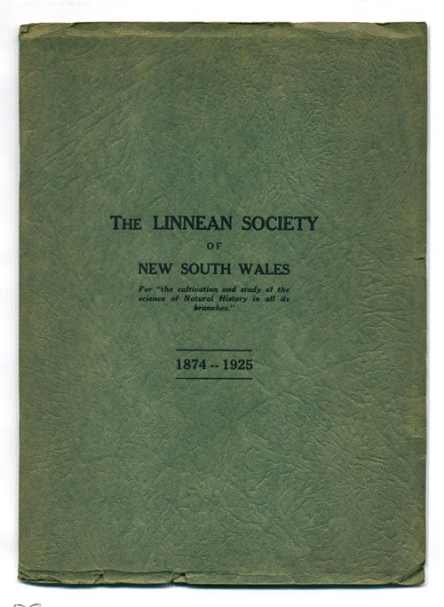 Stock ID 39773 The Linnean Society of New South Wales: historical notes of its first fifty years (jubilee publication). A. B. Walkom.
