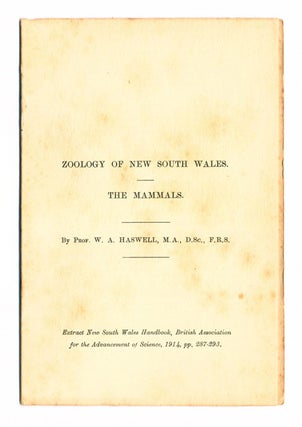 Stock ID 39997 Zoology of New South Wales: the mammals. W. A. Haswell