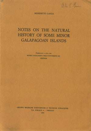 Stock ID 40515 Notes on the natural history of some minor Galapagos Islands. Benedetto Lanza
