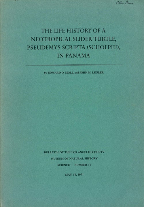 Stock ID 40526 The life history of a neotrpocial Slider Turtle Pseudemys scripta (Schoepff), in Panama. Edward O. Moll, John M. Legler.