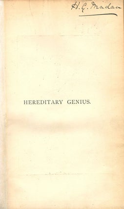 Hereditary genius: an inquiry into its laws and consequences.