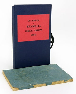 Stock ID 40678 Catalogue of mammalia in the collection of the Australian Museum. Gerard Krefft