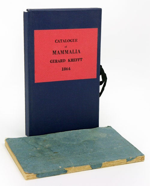 Stock ID 40678 Catalogue of mammalia in the collection of the Australian Museum. Gerard Krefft.