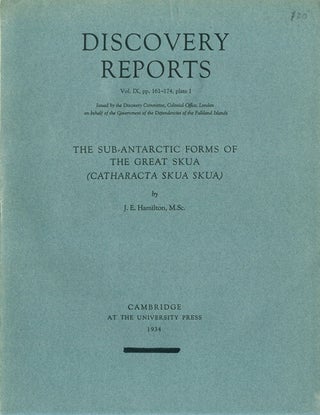 Stock ID 41007 The Sub-Antarctic forms of the Great Skua (Cattaracta skua skua). J. E. Hamilton