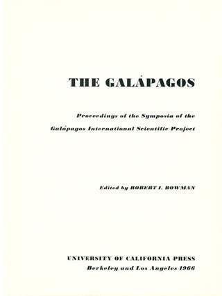 The Galapagos: proceedings of the symposia of the Galapagos international Project.