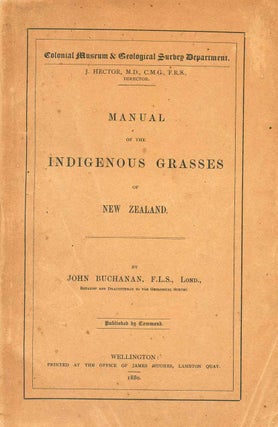 Stock ID 41745 Manual of the indigenous grasses of New Zealand. John Buchanan