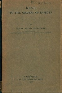 Stock ID 42541 Keys to the orders of insects. Frank Balfour-Browne