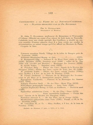 Stock ID 43218 Contribution a la flore de la nouvelle-caledonie. A. Guillaumin