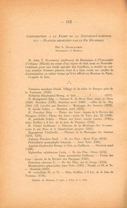 Stock ID 43218 Contribution a la flore de la nouvelle-caledonie. A. Guillaumin