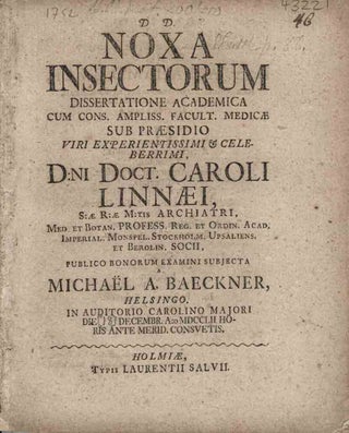 Stock ID 43221 Noxa insectorum. Carl von Linnaeus