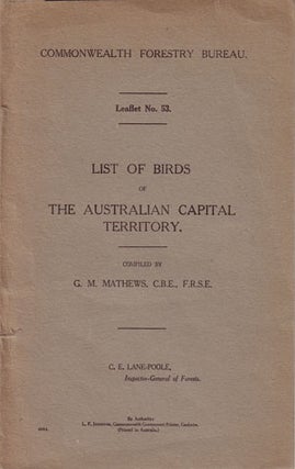 Stock ID 44354 List of birds of the Australian Capital Territory. G. M. Mathews