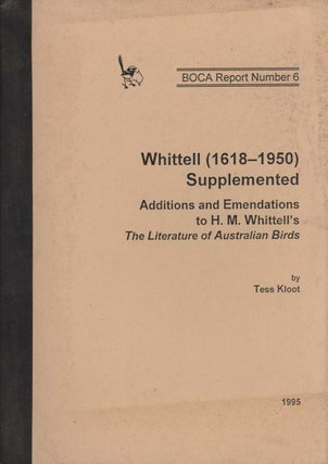 Stock ID 44571 Whittell (1618-1950) supplemented. Additions and emendations to H. M. Whittell's...