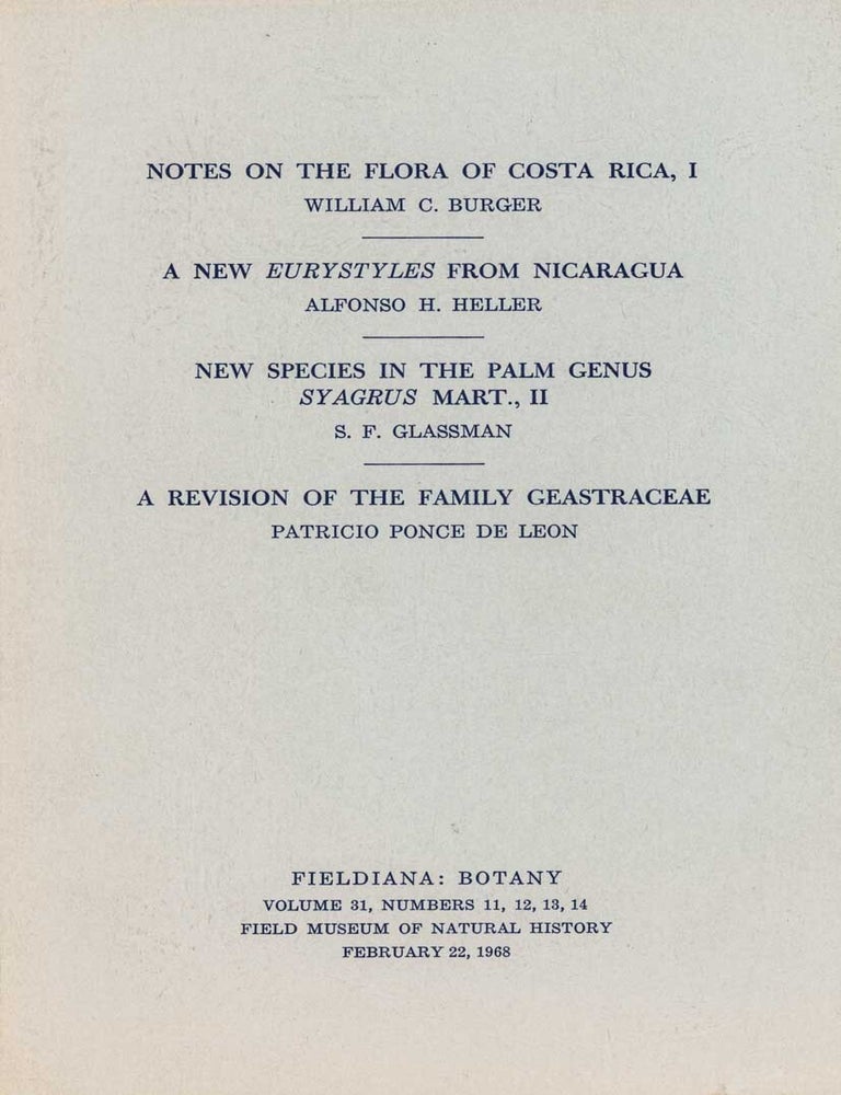 Stock ID 46514 Notes on the flora of Costa Rica, I. William C. Burger.