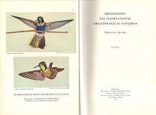 Proceedings thirteenth International Ornithological Congress: Ithaca, 17-24 June 1962.