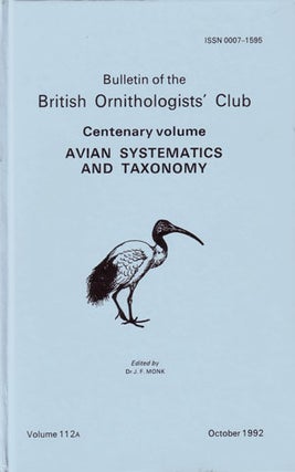 Stock ID 7386 Avian systematics and taxonomy. J. F. Monk