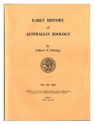 Stock ID 8555 Early history of Australian zoology. Gilbert P. Whitley